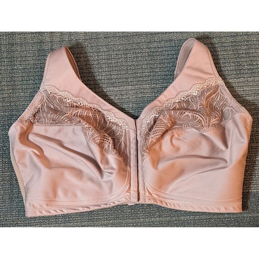 Glamorise Magic‎ Lift 1210 Front Closure Wirefree Beige Bra Size 44H
